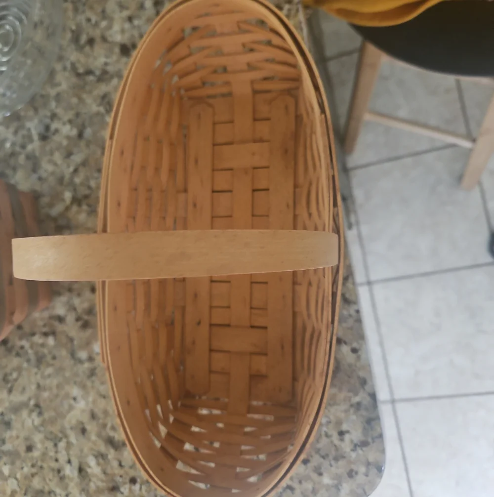 Longaberger Natural Brown Woven Handled Basket - Home Accents